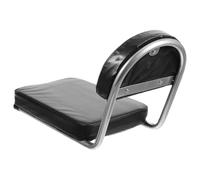 Operitacx Porte-Bagages Arrière de Vélo en Métal avec Coussin en Cuir Noir, Siège Arrière Sécurisé et Confortable pour Vélo de Montagne