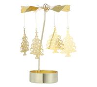 Operitacx Porte-Bougie Rotatif en Fer Doré, Décoratif pour Table de Noël | Effet Décoratif, Format Compact et Léger, Style Élégant, Apporte une Ambiance Festive, Ornement pour Intérieur