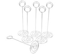 Operitacx Porte-Cartes de Table en Fer Argenté 12pcs, Porte-numéros de Table Légers et Créatifs pour Mariage et Décorations de Bureau