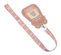 Operitacx Porte-Cartes d'Identité Transparent avec Lanière Tour de Cou, Étui Kawaii d'Animal, Pochette Horizontale pour Cartes d'Élève, Badges Professionnels et Cartes de Visite