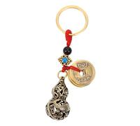 Operitacx Porte-clés de Voiture Créatif Cuivre Pur avec Pendentif Gourde et Feng Shui Five Emperors Porte-clés Mignon et Original pour Clés et Sac à Dos