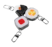 Operitacx Porte-clés Décoration Kawaii en Plastique 3pcs Design Réaliste Sushi Portable et Solide et Amateurs de Sushi