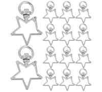 Operitacx Porte-clés en Métal Argenté avec Fermoir Mousqueton Pivotant D’étoile, 40 Pièces pour Fabrication de Bijoux, Accessoires de Bricolage et Paquet, Fermoirs à Griffes Robustes