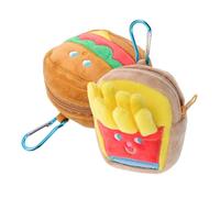 Operitacx Porte-clés Portefeuille Hamburger et Frites en Polyester Coton PP, Organisateur de Câble Créatif pour Paquet à Main, pour Fêtes et Occasions Diverses