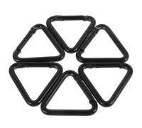 Operitacx Porte-clés Triangulaires Mousquetons Légers Multifonctions en Aluminium Noir Lot de 6 pour Paquet à Dos et Usage Quotidien, pour Camping et Garçon et Filles