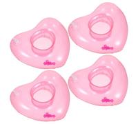 Operitacx Porte-gobelet et Stable 4pcs en PVC de Cœur Gonflable Facile à Gonfler pour Plage et Fête D