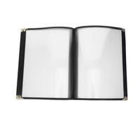 Operitacx Porte-Menus A4 Transparent en PVC Coins Métalliques, Protège-Menu Solide pour Bar, Café, Restaurant, Livret 8 Pages Pratique pour Présentation de Boissons