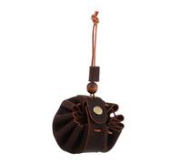 Operitacx Porte-Monnaie Cuir à Cordon Fait Main, Bourse Mini pour Femme, Maroquinerie Vintage en Cuir Patiné Marron, Organiseur Compact pour Pièces, Clés et Petits Accessoires