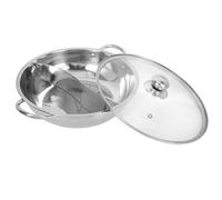 Operitacx Pot de cuisine domestique à double compartiment en acier inoxydable 11.02In avec couvercle pour cuisson rapide et homogène au gaz en cuisine familiale Plusieurs styles