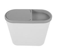 Operitacx Poubelle Cuisine à Couvercle Pressé, Plastique Blanc | Ouverture D’une Main, Grand Accès, Forme Moderne et Simple, pour Salle de Bain et Coin Évier