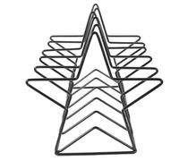 Operitacx Présentoir en Fer Noir D’étoile à Cinq Branches - Organisateur de Livres, Porte-Documents et Porte-CD Polyvalent - Étagère Compacte pour Bureau, Maison et Bibliothèque - Support