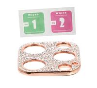 Operitacx Protection Objectif Caméra Métal avec Strass Brillant Film Complet Anti-poussière et Anti-rayures Finition Rose Doré Compatible Neuf