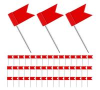 Operitacx Punaises de Carte à Drapeau Rouges, 100 Pièces, Petites Épingles pour Planche en Liège, Marqueurs de Carte pour Voyage, Décoration Bureau et Maison, Fournitures de