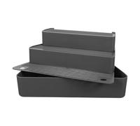 Operitacx Rampe Réglable pour Litière Chat, Marche à 3 Niveaux, Filtre | Collecteur Détachable en Plastique, Réduit les Traces, Usage Intérieur, pour Chats Âgés et Hauteurs Variées
