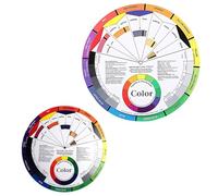 Operitacx Roue Chromatique D'apprentissage pour Maquillage Professionnel Femme, 2 Pcs en Papier, Double Face Rotation, Nuancier Créatif pour Coloriage et Nail Art