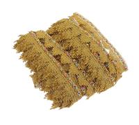Operitacx Ruban Dentelle Dorée à Sequins de Bordure Brodée pour Artisanat DIY Embellissement de Vêtements Décorations Projets Créatifs
