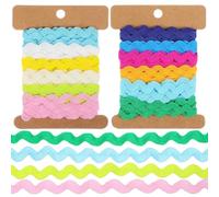 Operitacx Ruban Ondulé Fantaisie 8 Mm en Polyester, 2 Rouleaux de 6 Yards, Accessoires Couture pour Bordures de Jupe et Ceinture, pour Création de Vêtements DIY