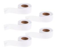 Operitacx Ruban Ourleur Blanc Thermocollant 3,5 Cm X 5 M, 5 Rouleaux Adhésifs pour Ourlet de Robe de Mariée, Jupe et Pantalon, Baleines de Couture Stables, Bande Résistante à L'effilochage