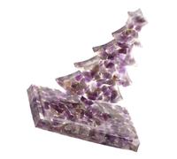 Operitacx Sapin de Noël en Cristal de Table, Figurine pour Décoration | Cristal Violet Taillé, Diffuse une Lumière Chaude, Base Stable, sans Montage, pour Petits Espaces
