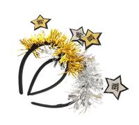 Operitacx Serrage-Tête 2 Pièces Étoiles Pailletées à Cinq Branches pour Fêtes de Noël et Nouvel An Garçon et Filles Adultes