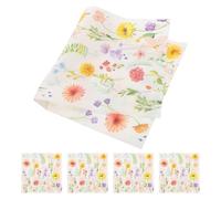 Operitacx Serviettes Jetables Décoratives en Pulpe de Bois, Douces et Absorbantes, Forme Carrée Motifs Floraux pour Table à Manger et Salle de Bain, Faciles à Empiler