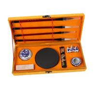 Operitacx Set de Calligraphie Chinoise pour Débutants Pinceaux Wolf Hair et Encre Kit Complet avec Pierre à Encre et Décriture pour Grands et Apprentissage Artistique