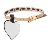 Operitacx Set de Lacets Adhésifs pour Talons Hauts Strass, Cuir Pu et Métal, Sangle Chic Noire Anti-détachement, pour Chaussures Féminines Élégantes