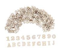 Operitacx Set de Lettres et Chiffres Naturel Alphabet Non Peint pour Bricolage Décoration et Apprentissage Éducatif Précoce Lisse et Sûr pour Garçon Fille Projet Diy Créatif