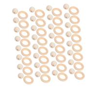 Operitacx Set de Perles Naturel et Anneaux Inachevés Petites Perles Rondes à Large pour Bijoux DIY Macramé Couronnes et Décoration Artisanale