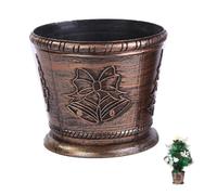 Operitacx Socle Sapin de Noël en Plastique Marron, Seau Décoratif Festif | Usage Intérieur Table, Motif Soigné et Surface Lisse, pour Arbre Réel et Ornements
