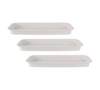 Operitacx Soucoupe Rectangulaire en Plastique Blanc, Lot de 3 Pièces, Plateau de Semis Multi-Usage et Résistant pour Pots de Fleurs et Bacs Plastique Jardinière