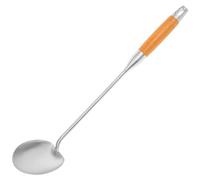 Operitacx Spatule à Wok Facile à Nettoyer Design sans Soudure Finition Lisse avec Manche en Bois en Acier Inoxydable pour Cuisiner et Sauter Cuisine
