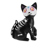 Operitacx Statuette Chien Squelette en Résine Noir, Ambiance Halloween | Décor Intérieur Léger et Robuste, Imperméable, Pose Facile Bureau, Style Mignon, pour Chiens