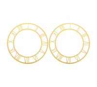 Operitacx Sticker Mural Horloge Ronde Chiffres Romains en Acrylique Or, Effet Miroir Réfléchissant, Léger, 2 Pièces, Décoration Élégante pour Salon et Hôtel
