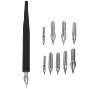 Operitacx Stylo à Dessin en Bois Plumage Interchangeables pour Artistes | Calligraphie, Acier Inoxydable, Prise en Main Confortable, Signatures, Illustrations, Croquis et Exercices en Classe