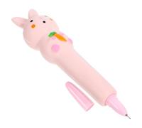 Operitacx Stylo Gel Mignon Animaux en Mousse Souple, Motif Lapin Carotte N°7, Stylo Signature Ergonomique Léger pour École et Fournitures Scolaires Amusantes