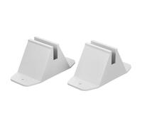 Operitacx Support de Clôture en Plastique Blanc, Lot de 2 Socles pour Petite Barrière de Jardin, Base Stable et Antichute, Accessoire de Jardin Robuste pour Fixation Sécurisée en Extérieur,