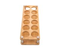 Operitacx Support de Rangement et Facile D'entretien en Bambou et Acier Inoxydable 12 Emplacements, Porte-verres Stable Cuisine et Comptoir de Bar Social