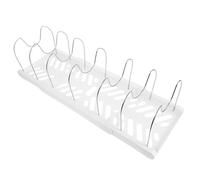 Operitacx Support de Rangement Extensible Porte-couvercles avec Séparateurs Réglables Organise Efficacement pour Casseroles pour Cuisine et Placard Ustensiles