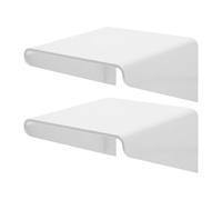 Operitacx Support Mural sans Perçage pour Routeurs et Babyphones, Étagère Murale en Plastique Blanc Angle Réglable, Lot de 2 pour Décoration Intérieure Moderne