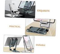 Operitacx Support Téléphone Pliable Aluminium Argenté Support de Bureau pour Smartphones et Rack Portable Pratique et Durable pour Maison