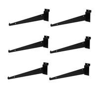 Operitacx Supports Muraux Métalliques pour Étagères à Panneaux à Lattes 30 Cm, Lot de 6 Pièces, Soudure sans Joint, Charge Lourde, Accessoires pour Rayonnage Supermarché et Rangement