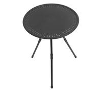 Operitacx Table de Camping en ABS et Acier Carbone Structure Renforcée Stable Ronde Pliante Portable Hauteur Réglable 42-51cm pour Barbecue Cuisine en Plein Air