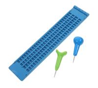 Operitacx Tableau de L'alphabet Braille 28 Cellules et Stylet, Ensemble Éducatif pour Personnes Aveugles, Rentrée Scolaire et Apprentissage du Braille