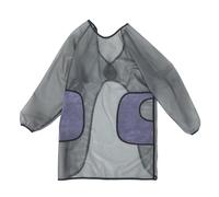 Operitacx Tablier Transparent en Pvc avec Manches Longues, Protection Complète, 2 Poches pour Essuyer les Mains, Confort Respirant, Adapté au Travail Cuisine, Unisexe Noir
