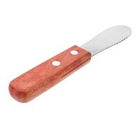Operitacx Tartineur de Fromage en Acier Inoxydable à Manche Bois, Dentelé | Grattoir Compact pour Beurre et Gelée, Surface Lisse, Prise Confortable, Usage Petit-déjeuner et Pâtisserie