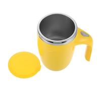 Operitacx Tasse à Café Auto-mélangeuse Électrique 380ml, Acier Inoxydable | Couvercle Anti-éclaboussures, Mécanisme Magnétique, Démarrage Bouton, pour Café et Cacao, Jaune