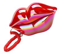 Operitacx Téléphone Filaire à Lèvres Rouges Créatif en Abs et Ingénierie Électronique, Décoration Originale pour Maison et Accessoires de Bureau Stylés