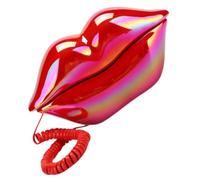 Operitacx Téléphone Fixe à Lèvres Rouges Créatif en Abs Décoration de Bureau Stylée et Ornement pour Maison Élégante et Originale
