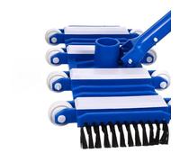 Operitacx Tête d'aspirateur pour Piscine avec Roues intégrées et Brosse en Plastique PP, Accessoire Manuel pour Nettoyage Fond de Piscine Bleu
